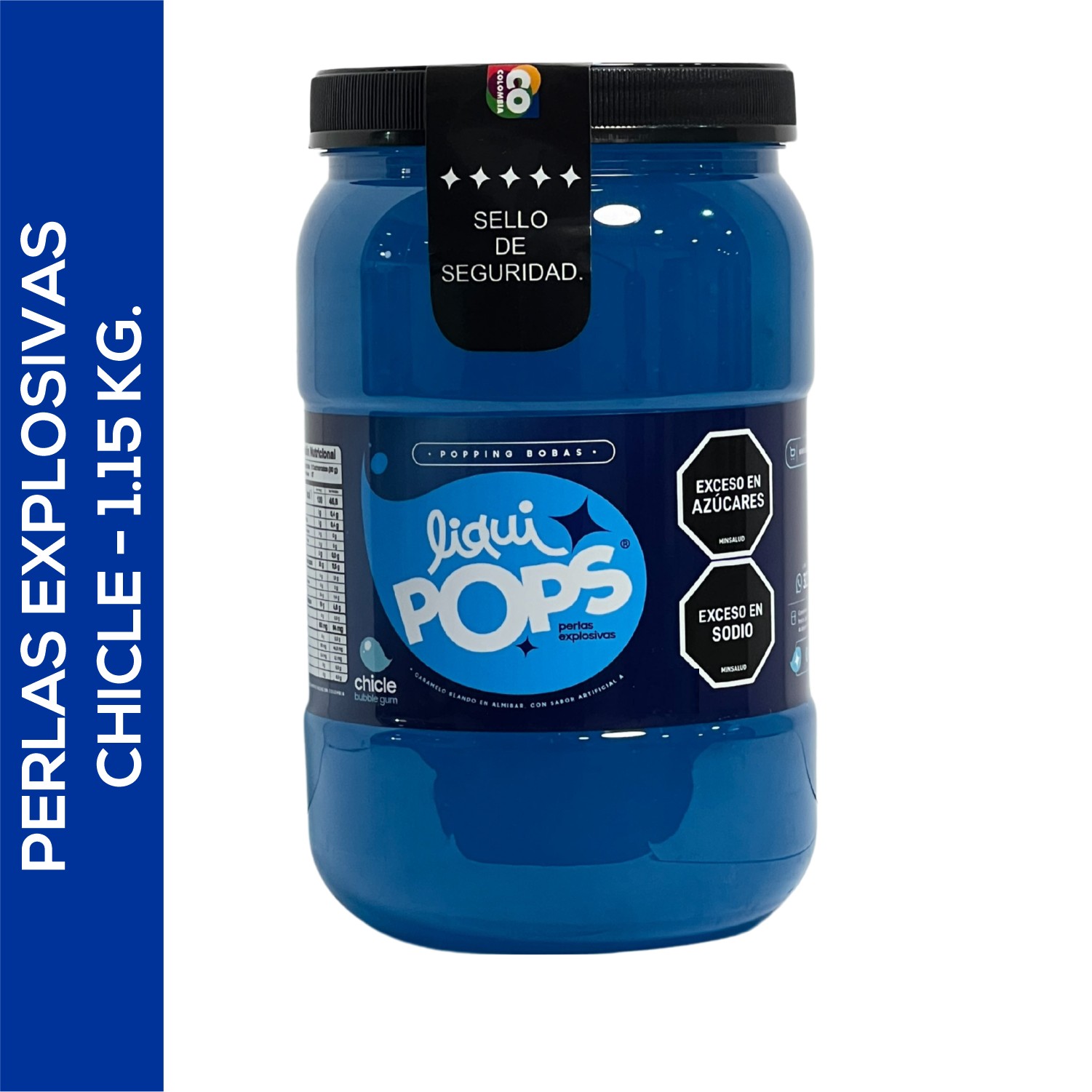LiquiPops — perlas explosivas liquipops sabor a chicle x 1150 gr